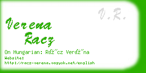 verena racz business card
